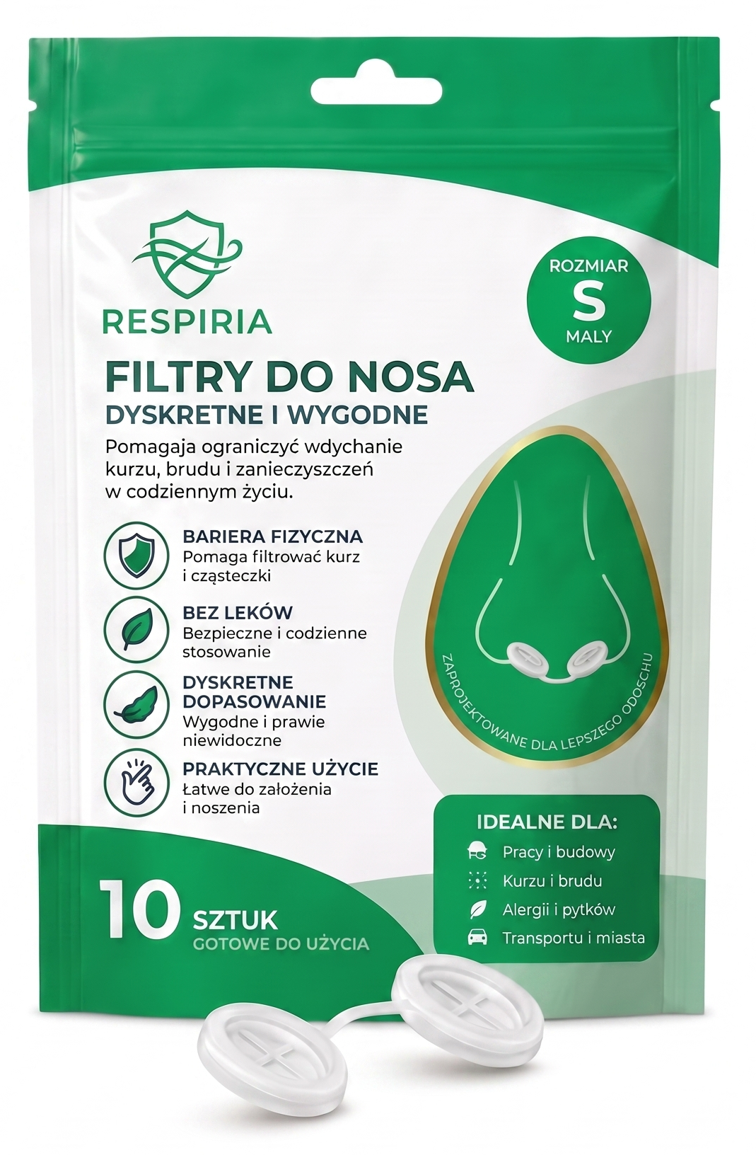 RESPIRIA™ – Ochronne Filtry do Nosa